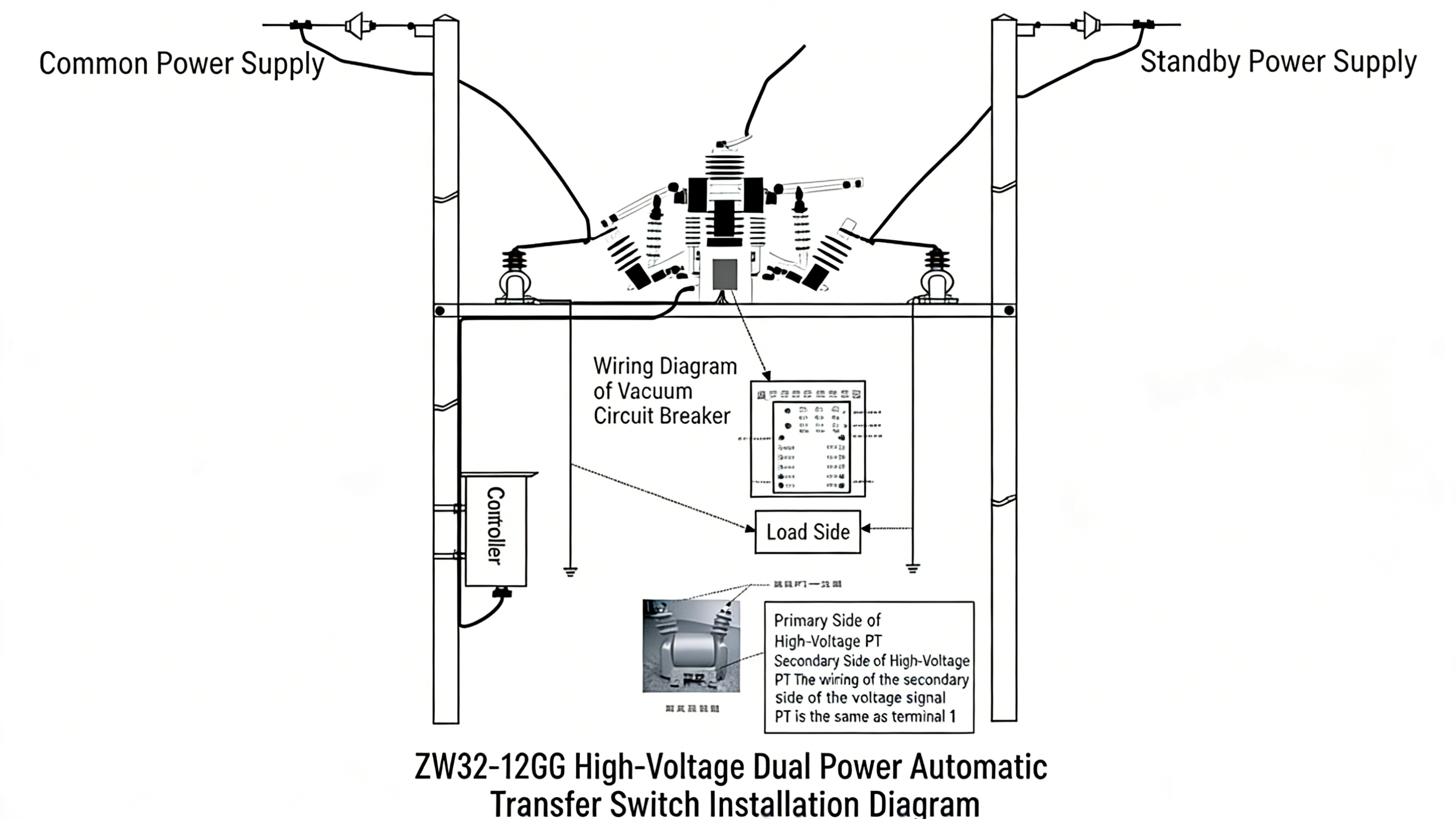 ZW32-12ZG High Voltage Dual Power Device Installation Diagram